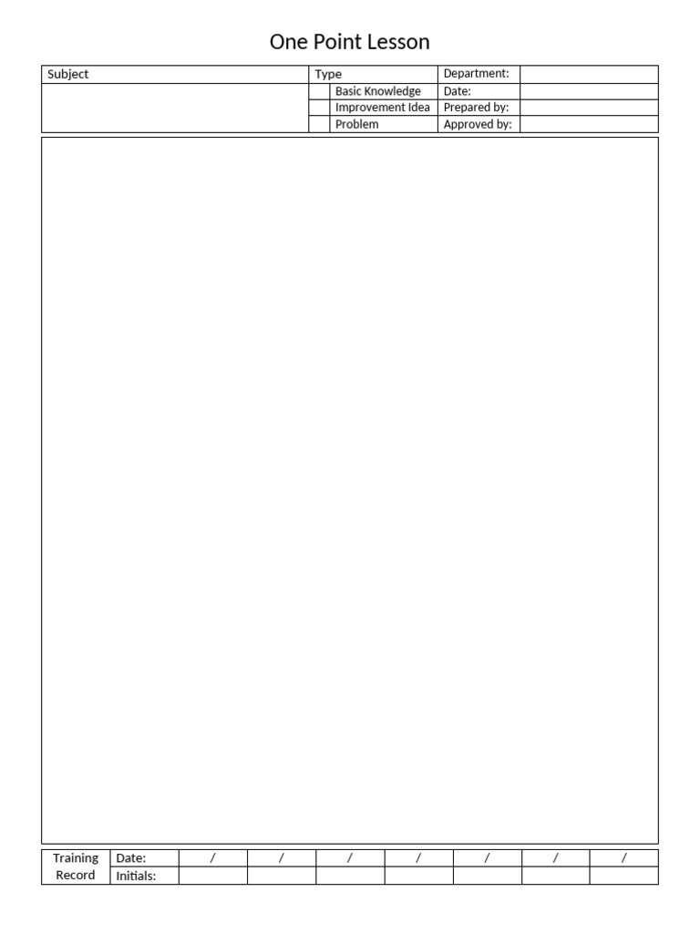 One Point Lesson | PDF