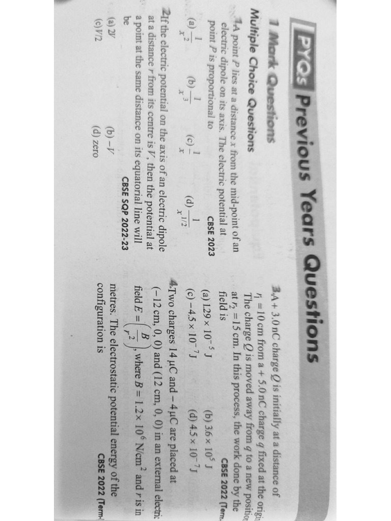 Chapter 2 Electrostatic 2 Pyq | PDF