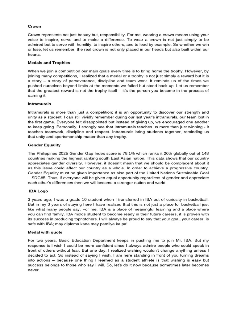 Sample Pageant Q and A Sample | PDF