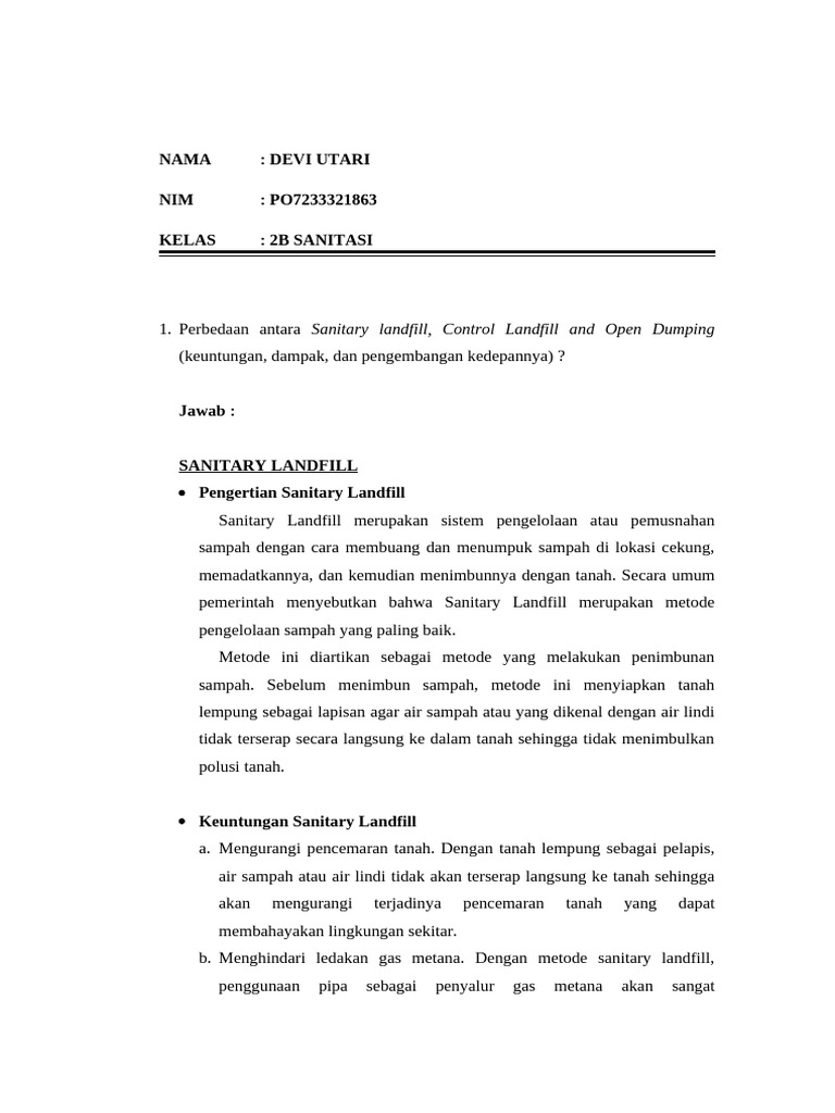 Devi Utari - Ujian Pengelolaan Sampah | PDF