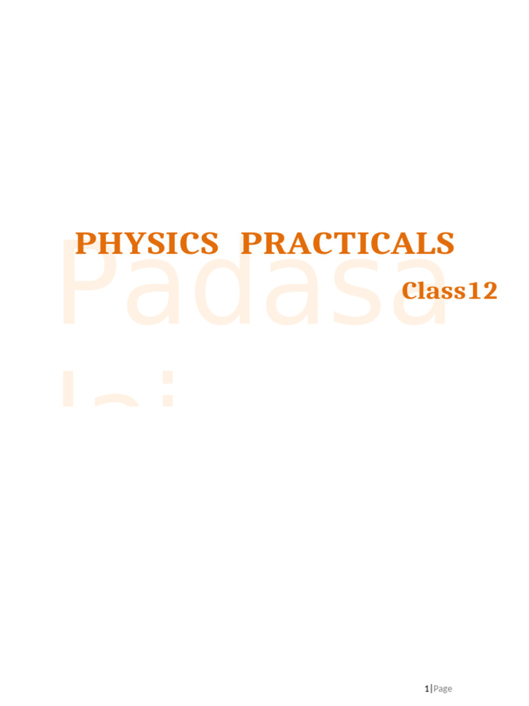 12th Physics Practicals With Readings | PDF | Electricity ...