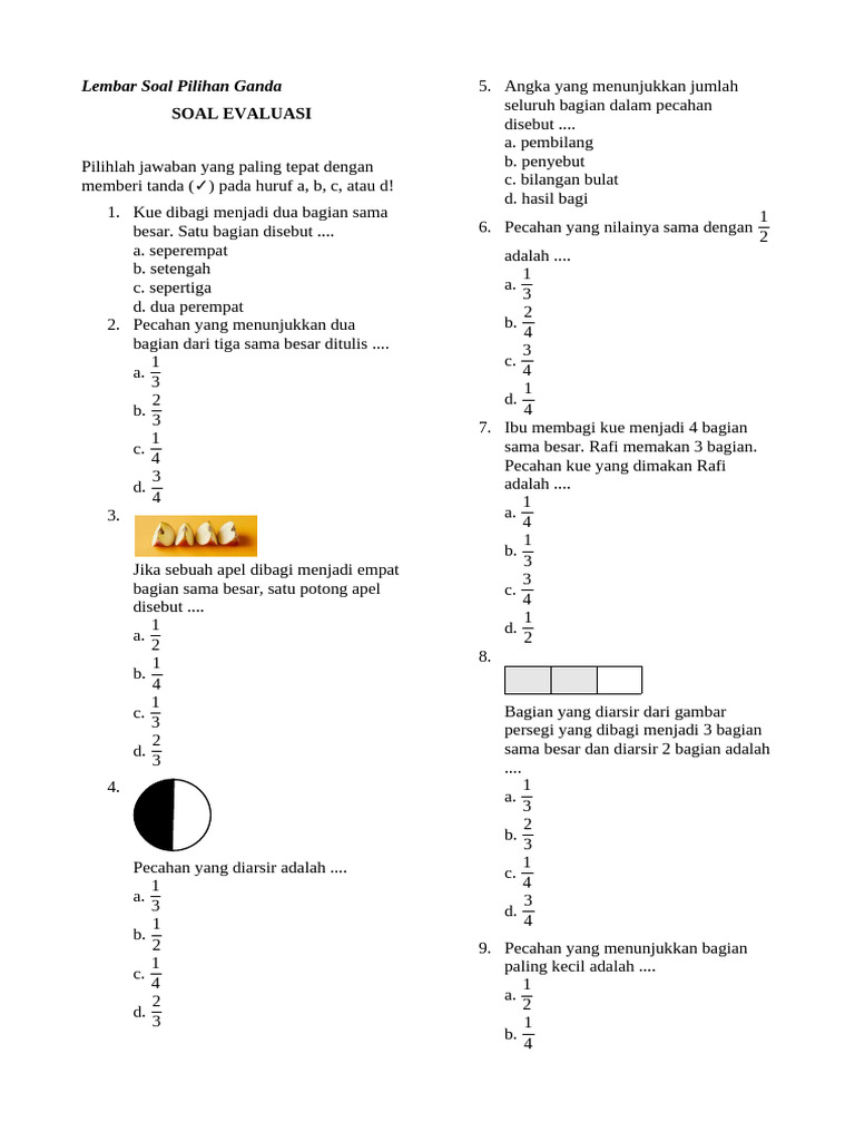 Lembar Soal Pilihan Ganda | PDF