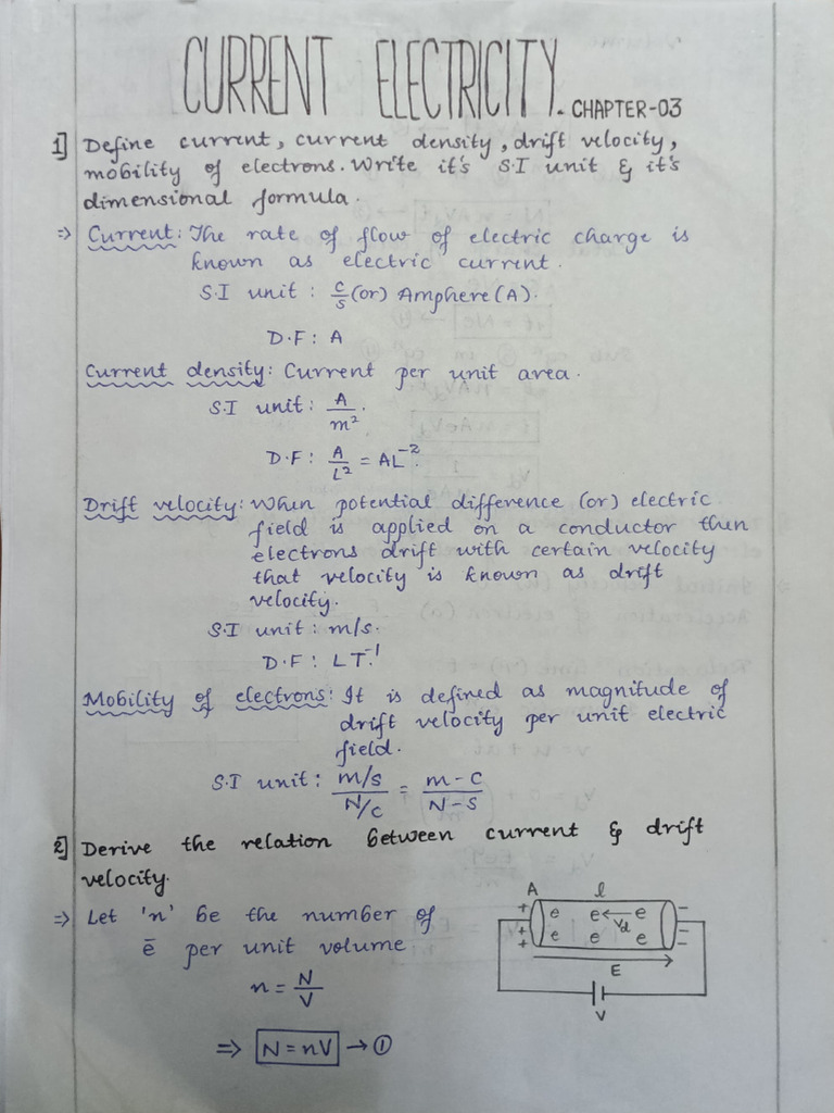 Chapter-03 Current Electricity | PDF | Electrical Resistance And ...