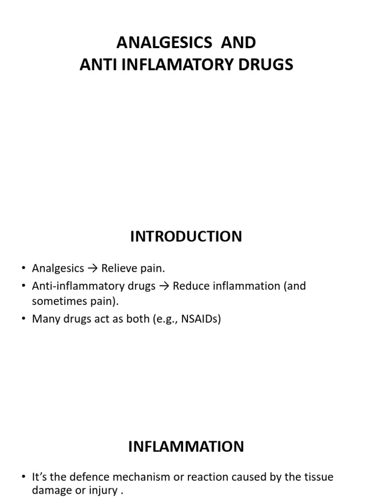 Analgesics and Anti Inflamatory Drugs - Compressed | PDF | Analgesic ...