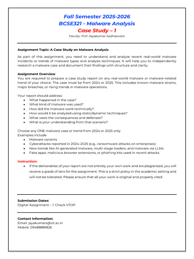 Theory - Digital Assignment - Case Study - 1 | PDF
