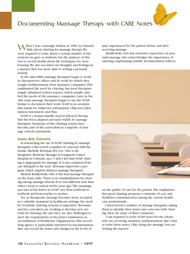 Documenting With Care Notes | PDF | Massage | Therapy