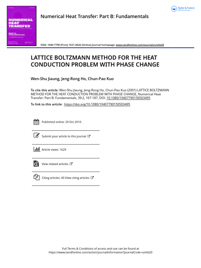 Lattice Boltzmann Method For The Heat Conduction Problem With Phase ...