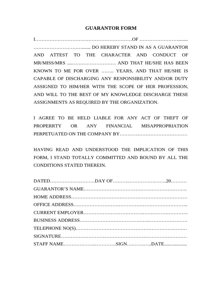 Guarantor Form | PDF
