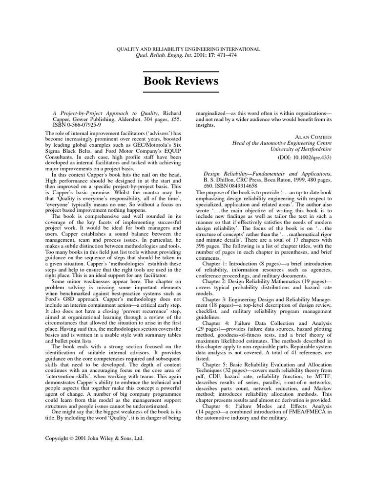 Design Reliability Fundamentals and Appl | PDF | Reliability ...