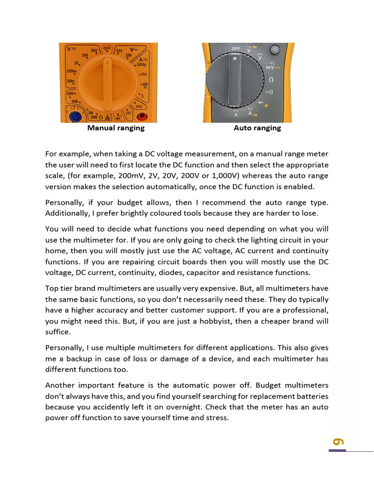 Multimeter Tutorial V1 2 Pages 6 | PDF