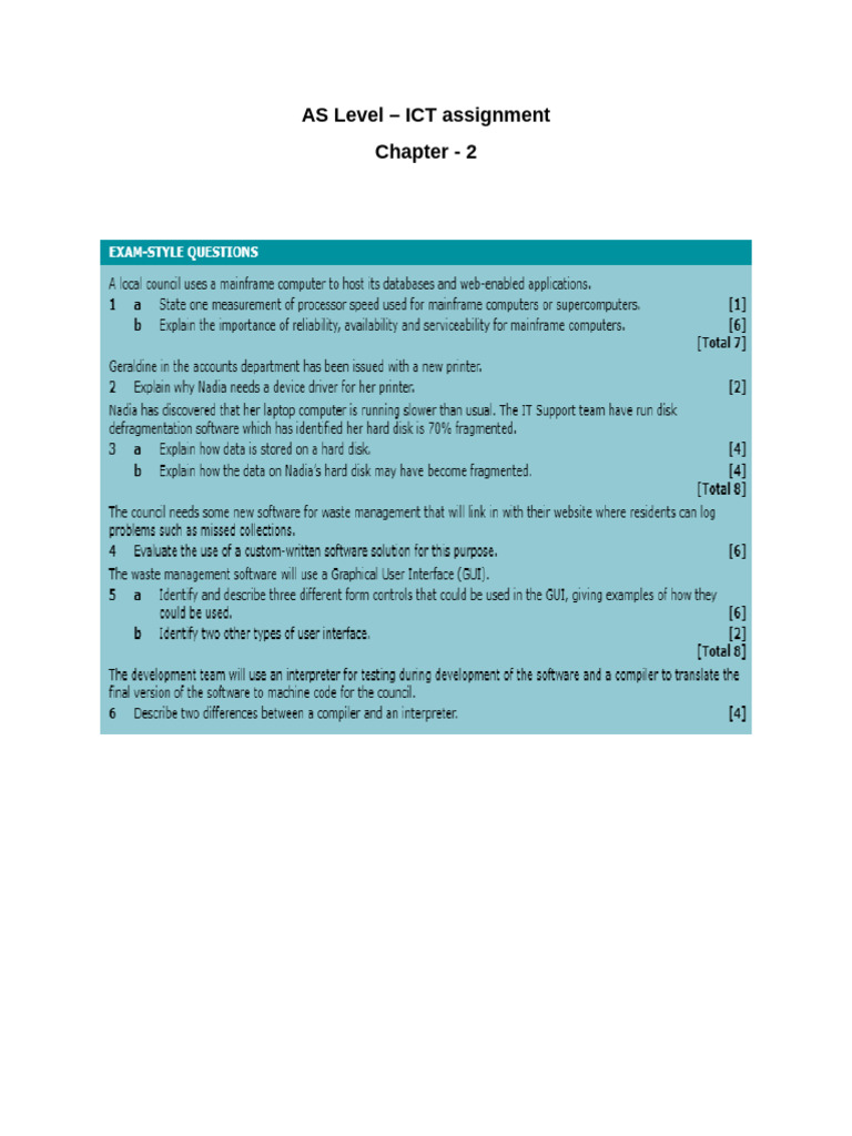 Chapter 2 - Assignment | PDF