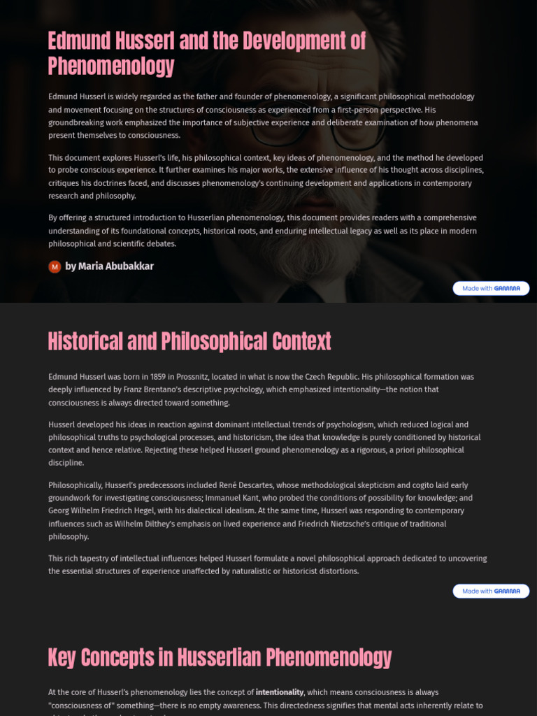 Edmund Husserl and The Development of Phenomenology | PDF ...