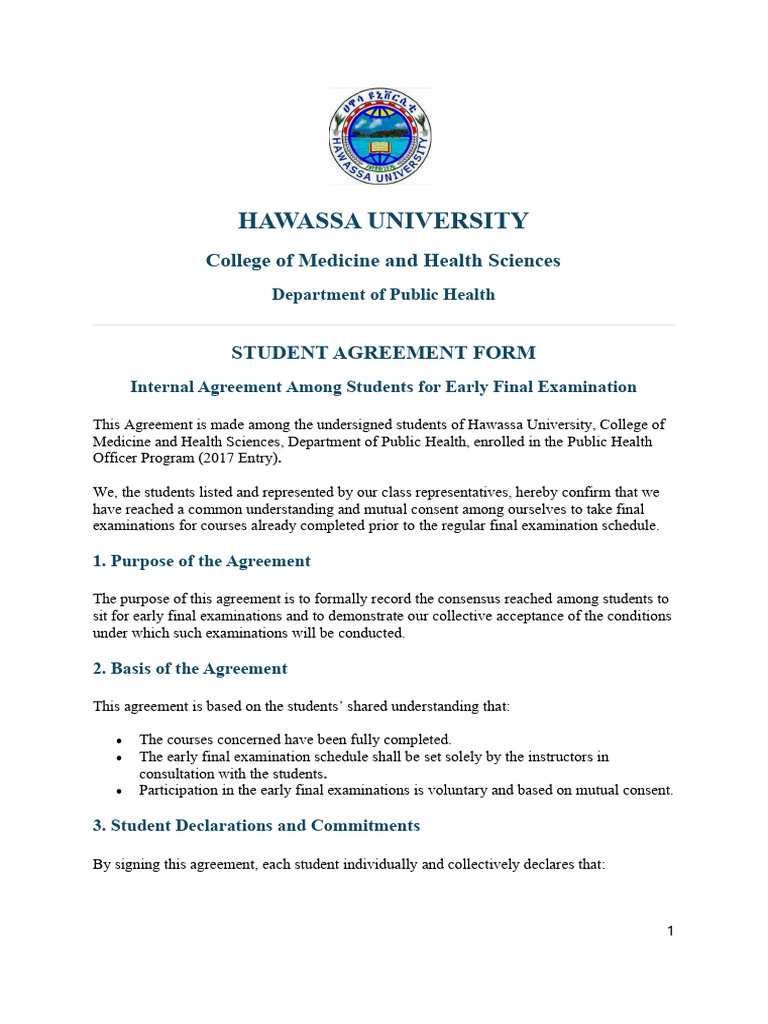 Student Agreement Form | PDF | Consent | Justice
