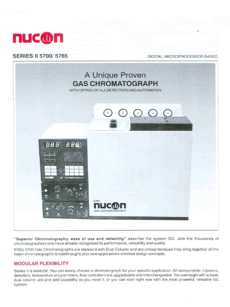 Microprocessor Based Gas Chromatograph Model Nucon 5765 | PDF