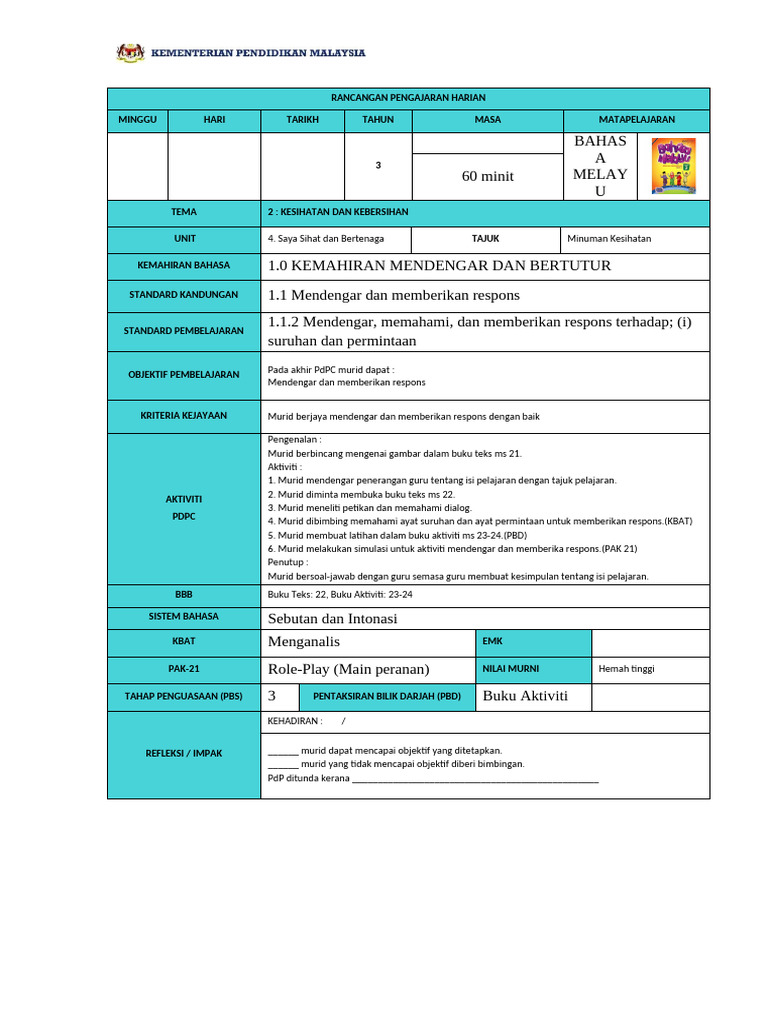 RPH BM THN 3-Unit 4 | PDF