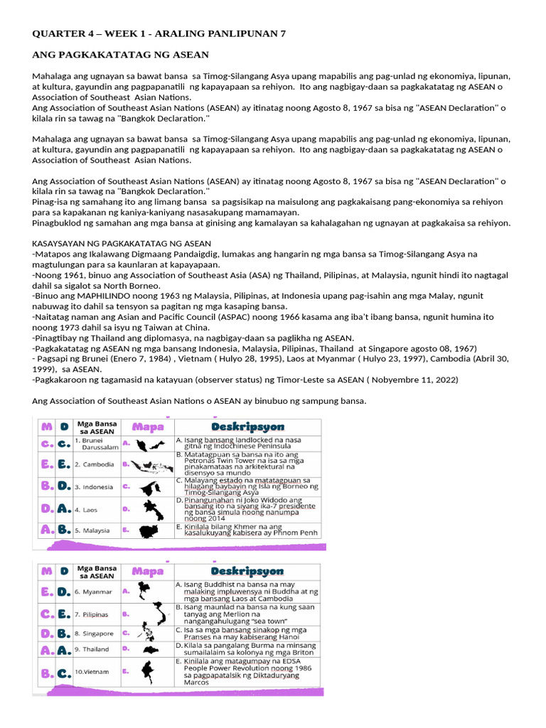 AP7 Q4 Week 1 - HANDOUT | PDF