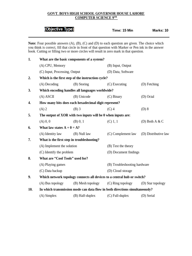 9th Class CH 1 To 8 | PDF | Computer Engineering | Computing