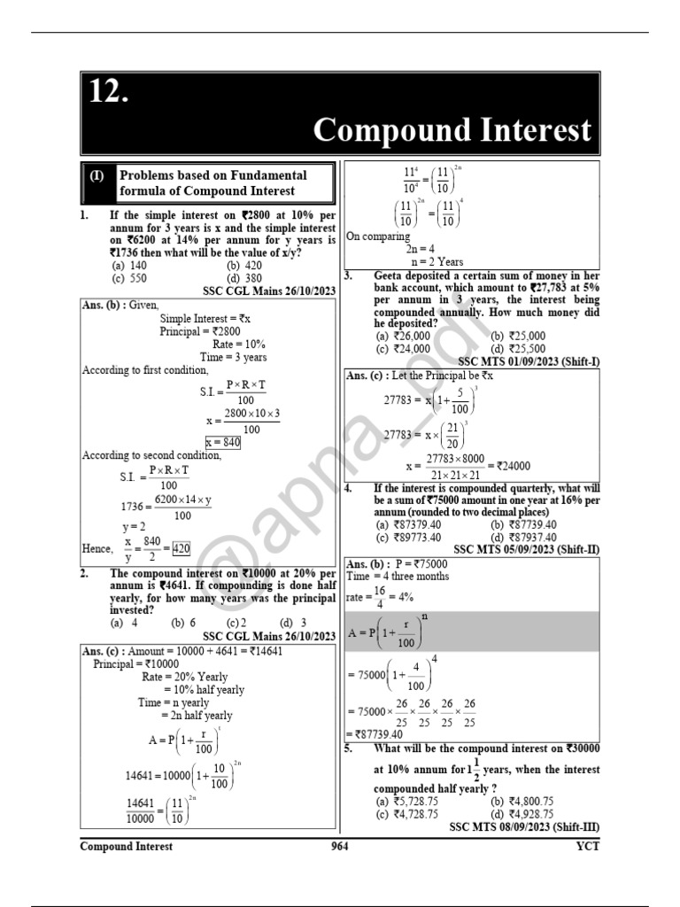 Compound Interest | PDF | Interest | Compound Interest