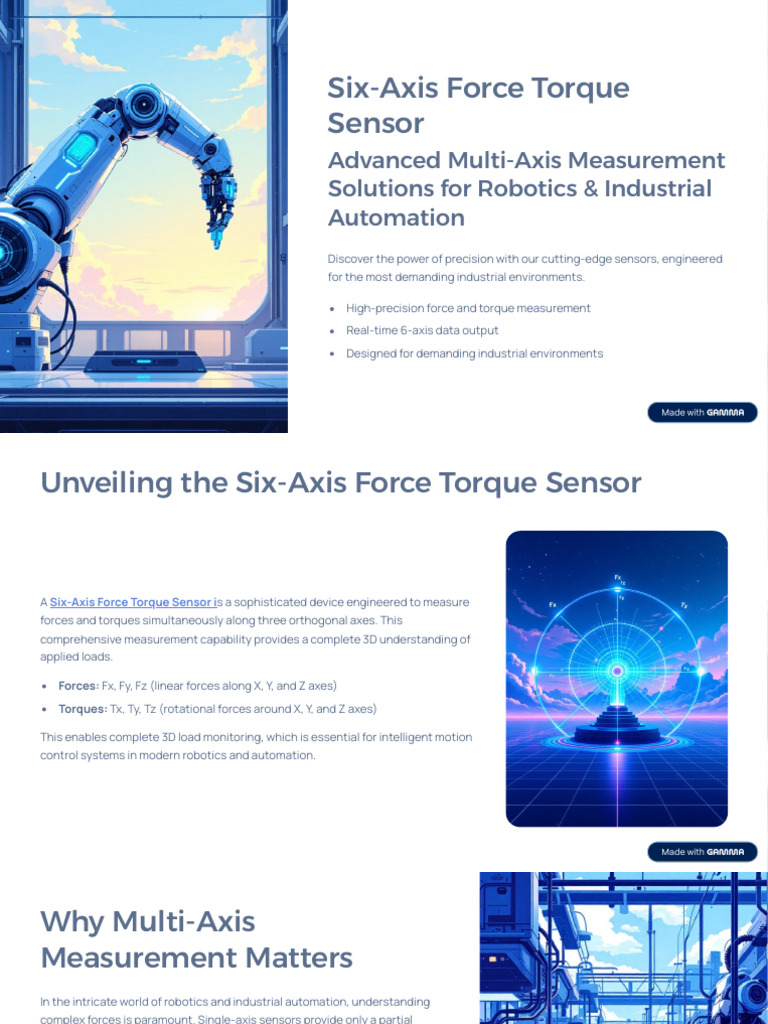 Advanced Six Axis Force Torque Sensor From Marex | PDF | Robotics ...
