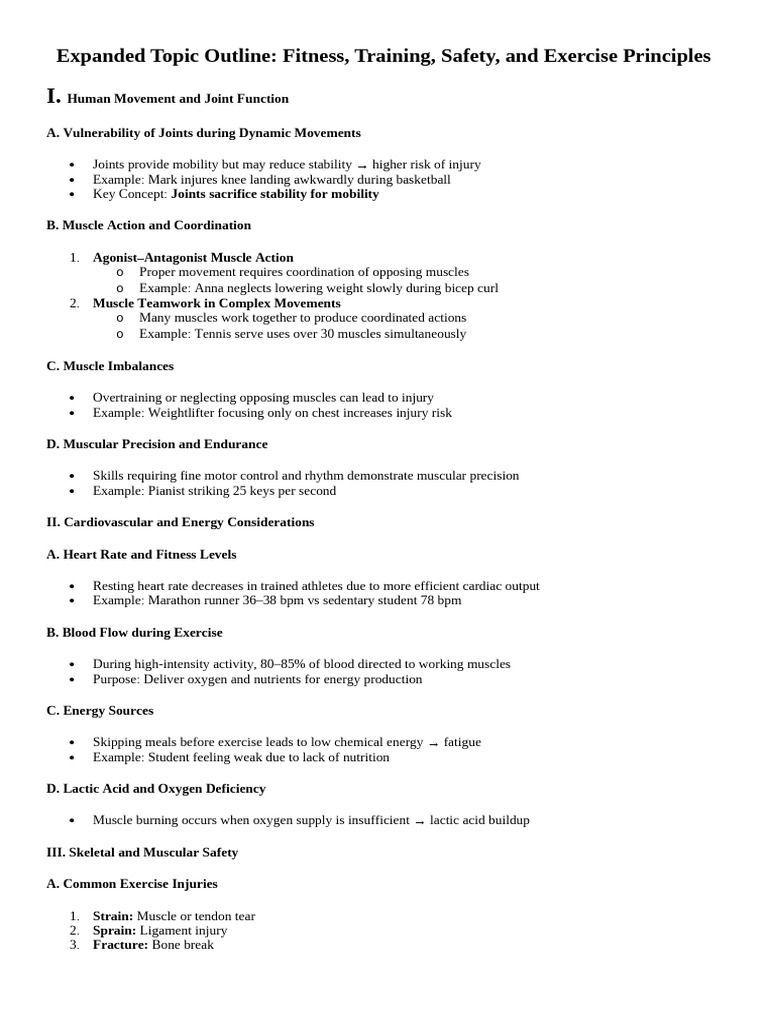 PE 2 Expanded Topic Outline | PDF | Physical Fitness | Skeletal Muscle