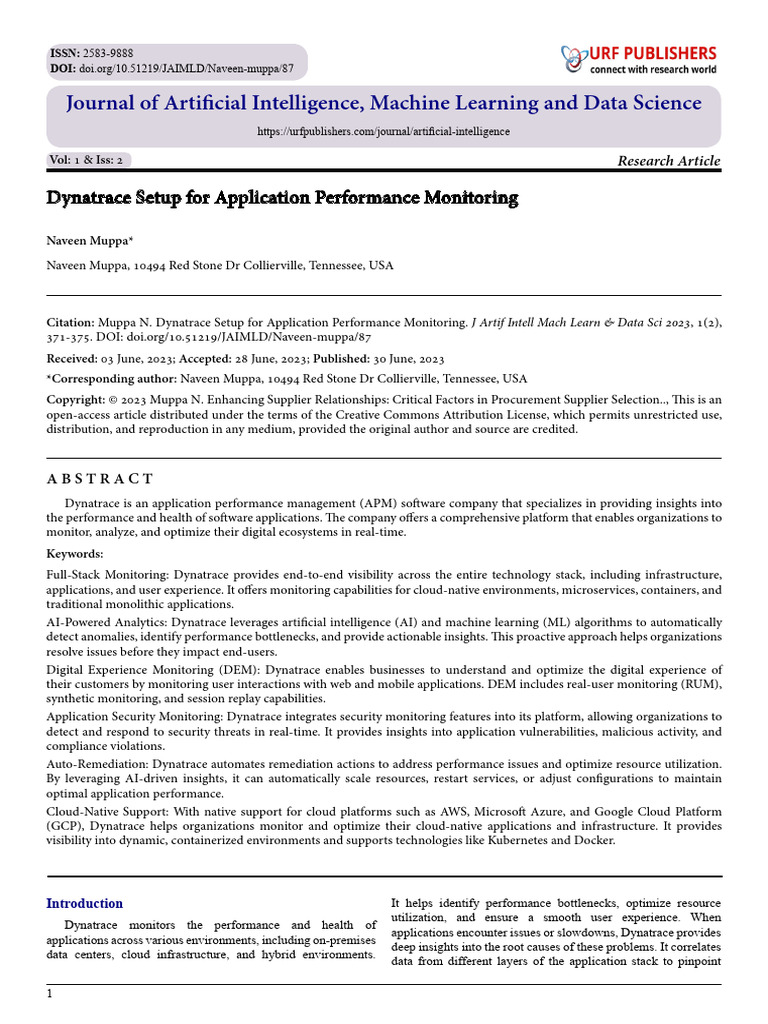 Dynatrace Setup For Application Performance Monitoring | PDF | Web ...