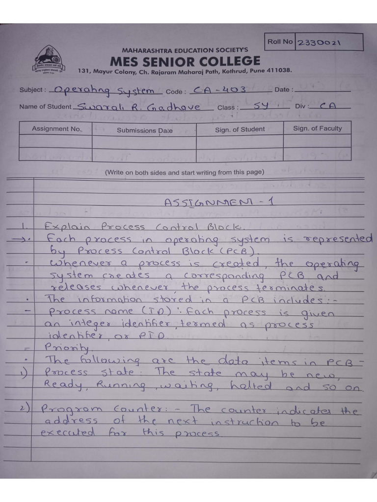 Os Assignment | PDF