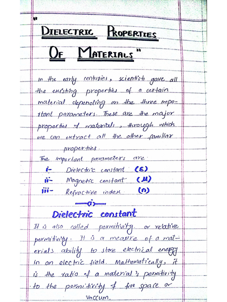 Dielectric Properties of Materials | PDF