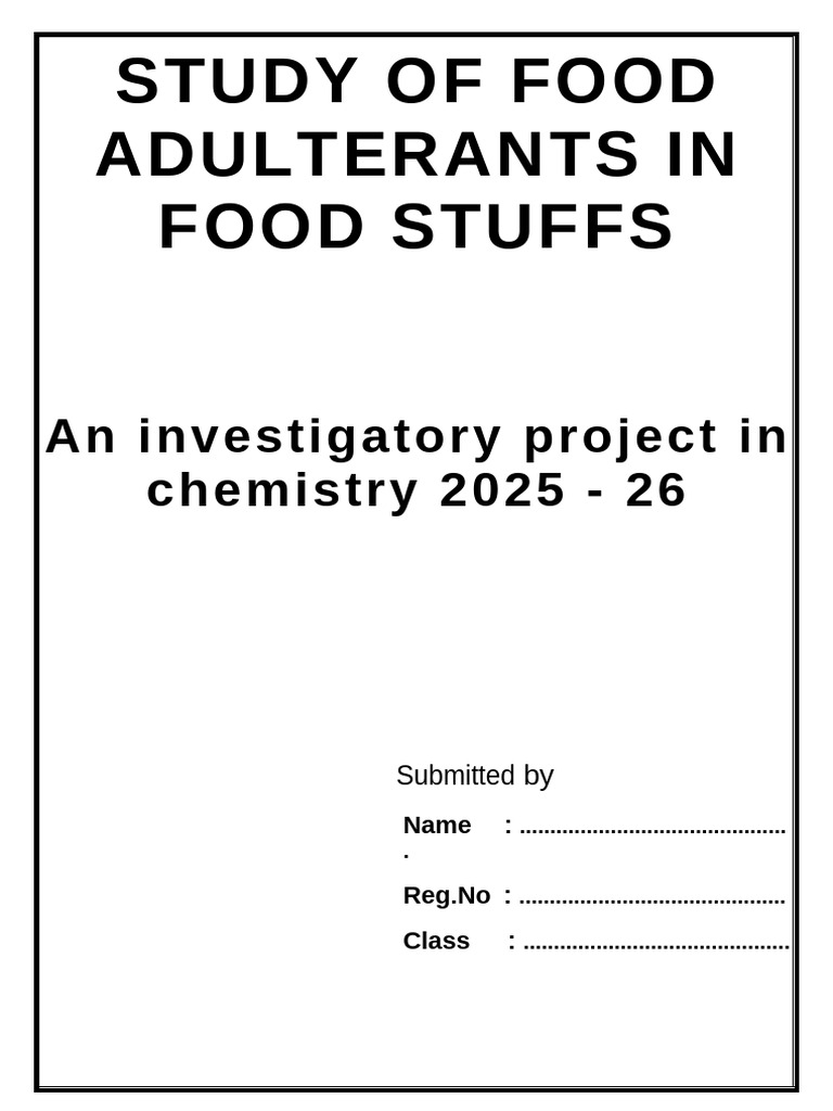 Project 3. Food Adulteration | PDF | Chili Pepper