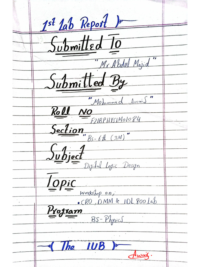 Lab Report 1st DLD (6th) | PDF