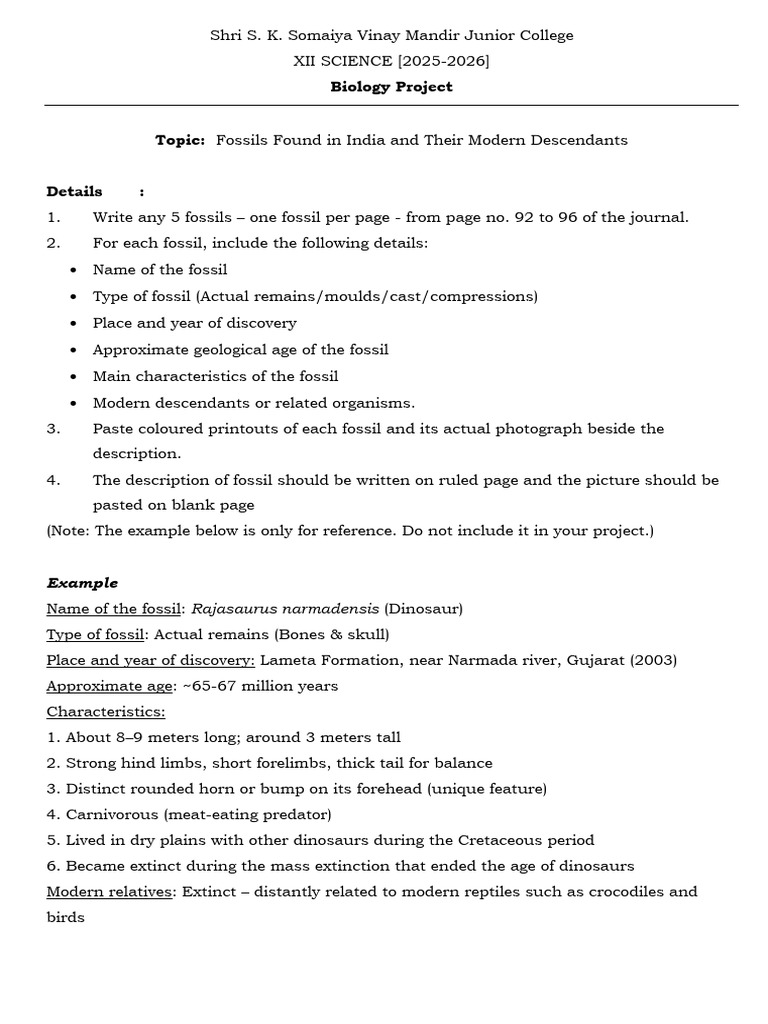Biology Project - XII (2025-26) | PDF