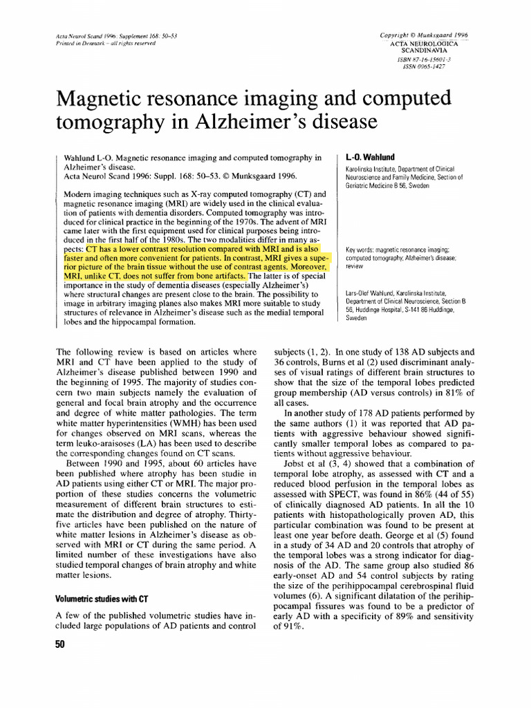 Magnetic Resonance Imaging and Computed | PDF | Medical Imaging ...
