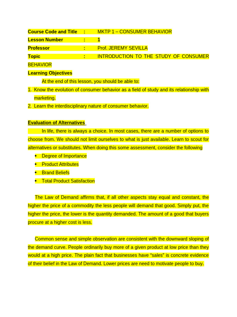 Module 2 | PDF | Demand | Consumer Behaviour