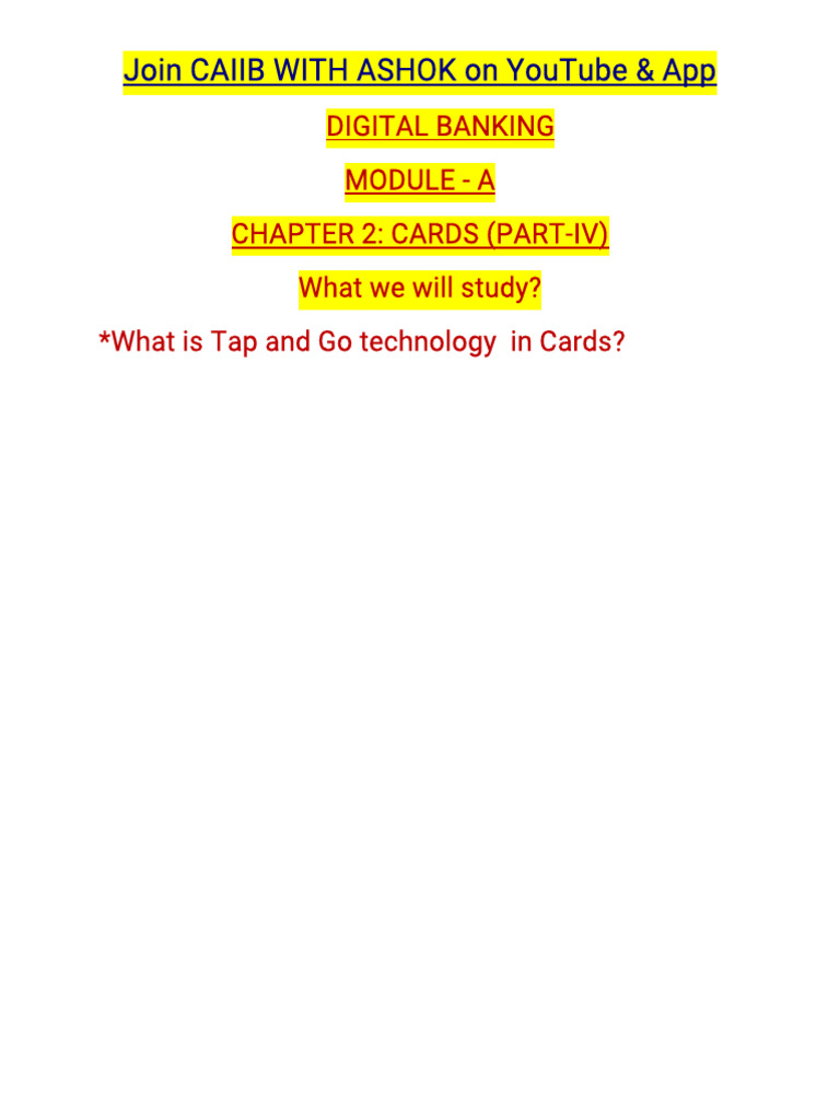 Digital Banking Module A Chapter 2 Part Iv Done | PDF