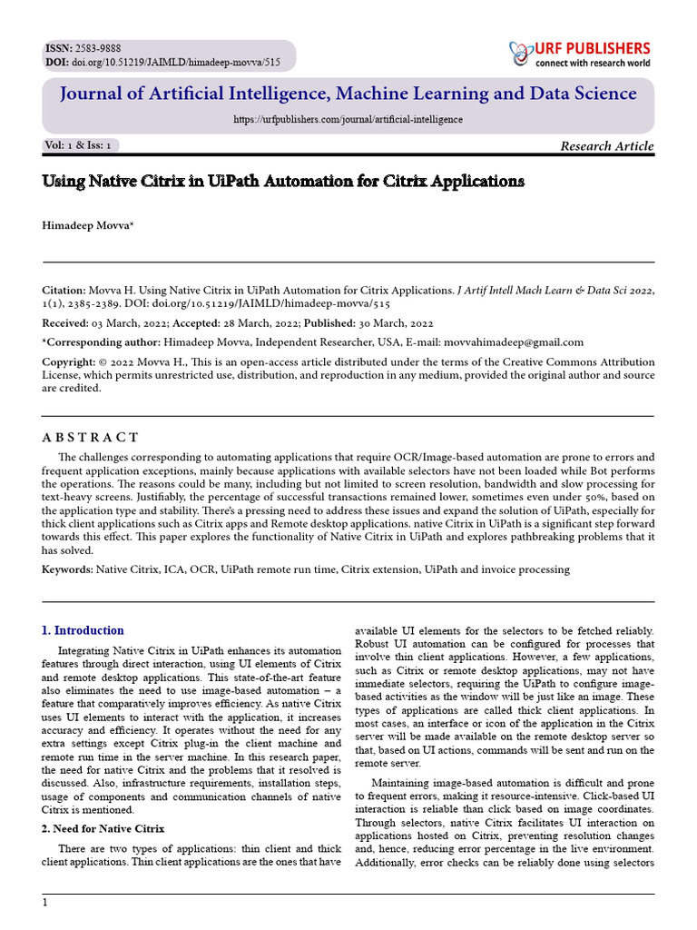 Using Native Citrix in UiPath Automation For Citrix Applications | PDF ...