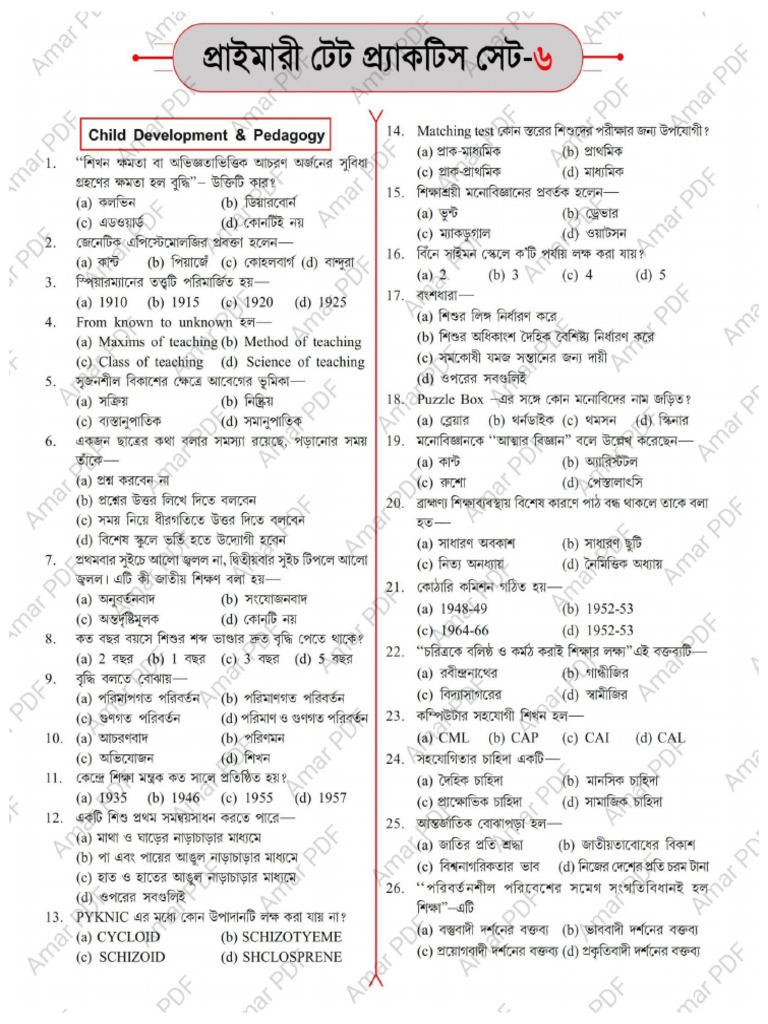 TET 22 Practice Set | PDF
