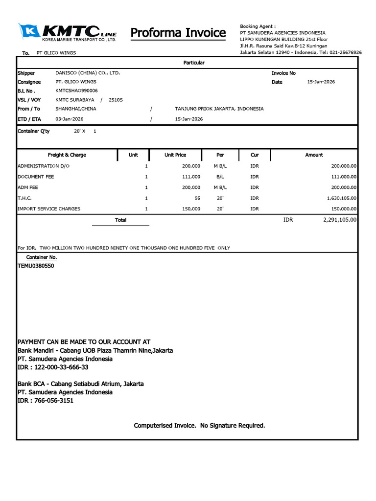 Kmtcshao990006 Invoice | PDF