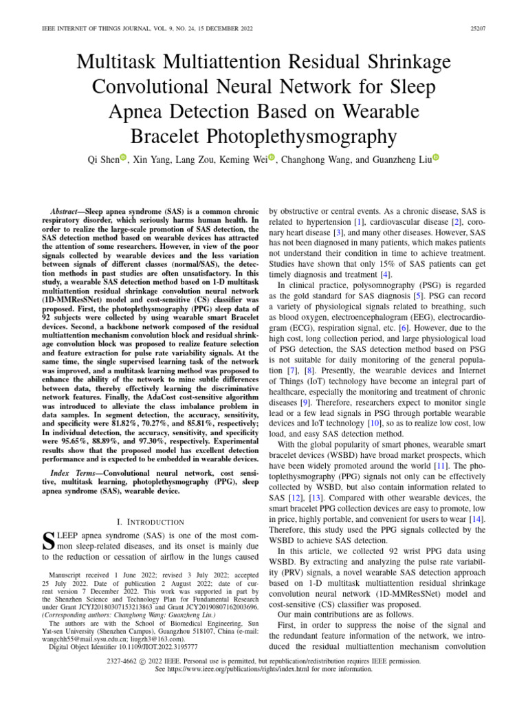 Multitask Residual Shrinkage Convolutional Neural Network For Sleep ...