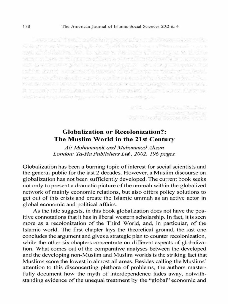 Globalization or Recolonization?: The Muslim World in The 21st Century ...