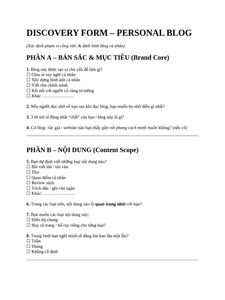 Discovery Form | PDF