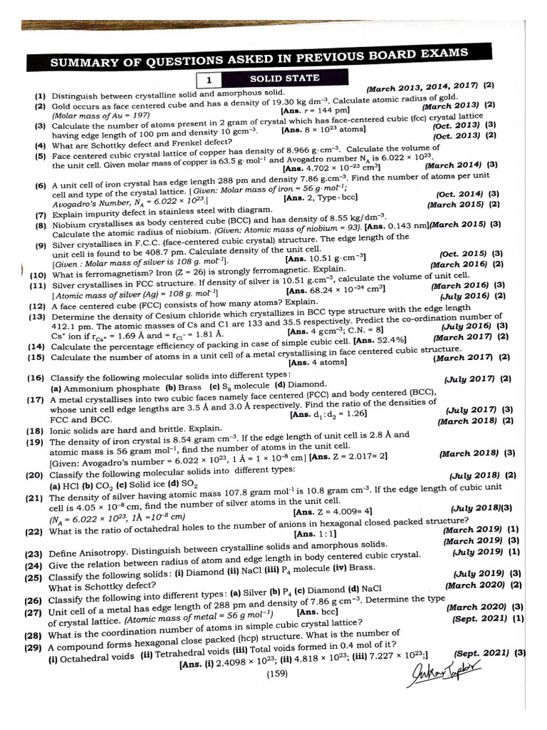 Chem Board Pyq | PDF