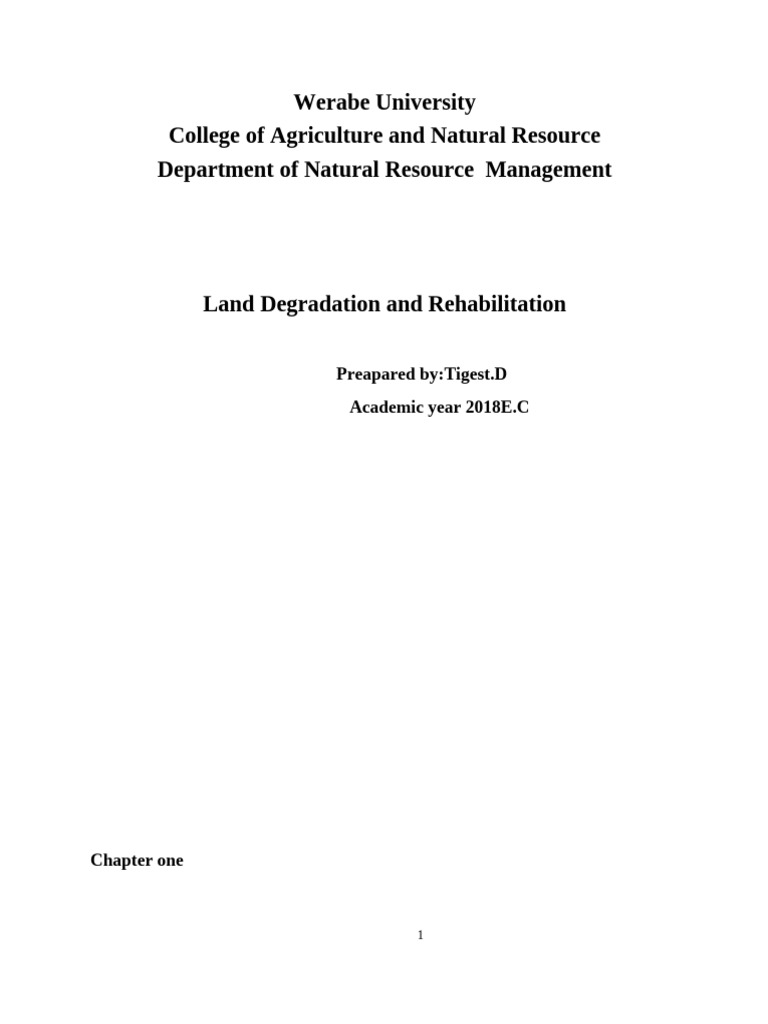 Land Degradation - Handout | PDF | Soil | Climate Change