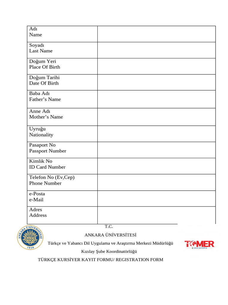 Kayit Formu | PDF