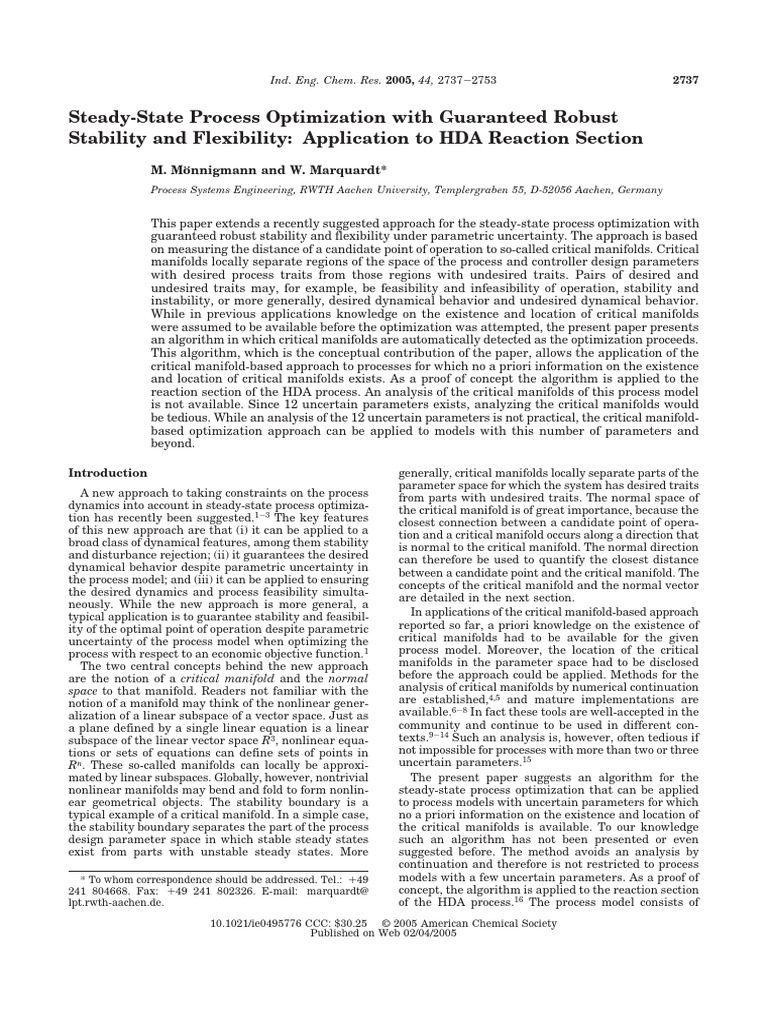 Steady State Process Optimization With Guaranteed Robust Stability and ...