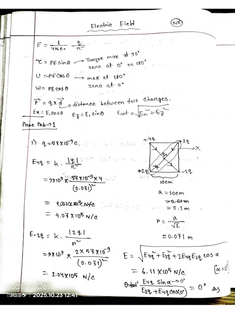 Electric Field Problems 20251023 | PDF
