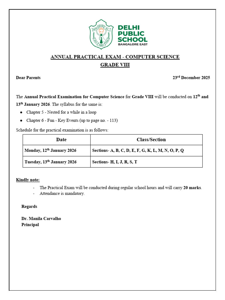 2242 Grade Viii - Annual Practical Exam - Computer Science | PDF