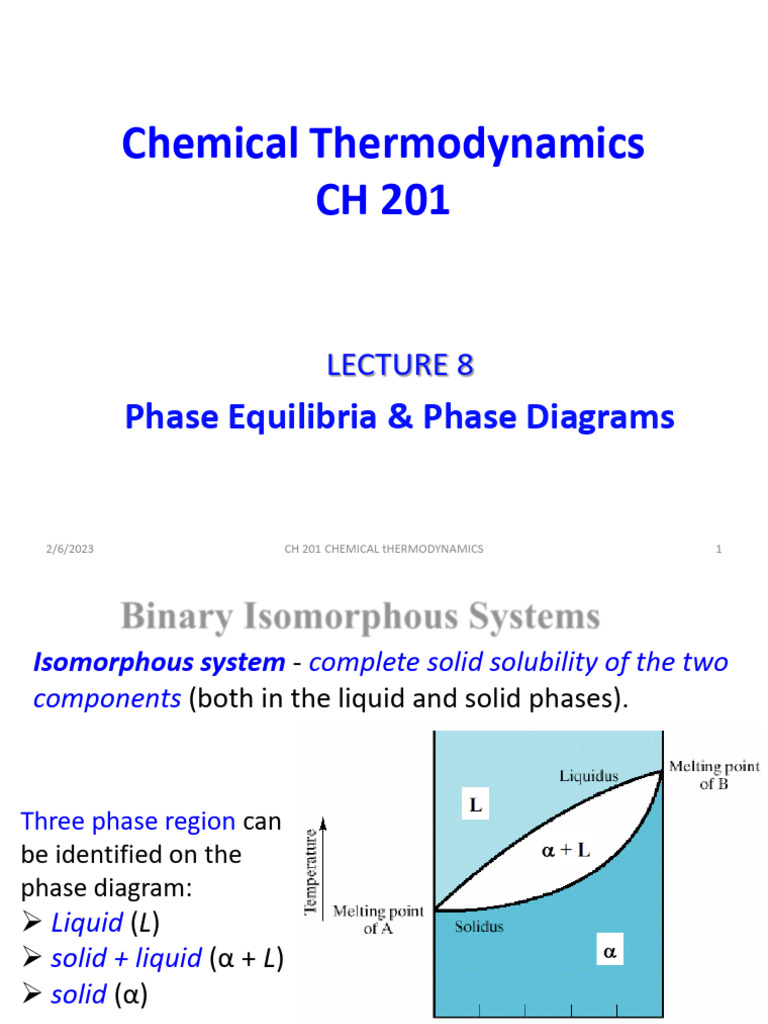 Lecture 8 Ch201 | PDF | Phase Diagram | Phase (Matter)