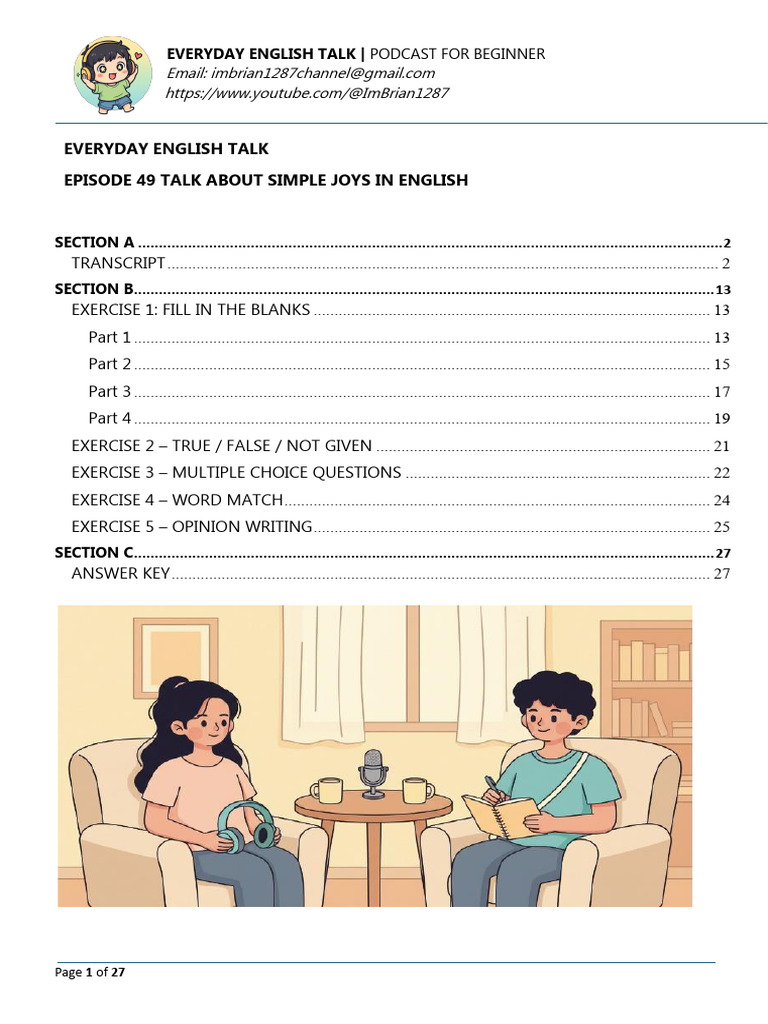Everyday English Talk - 49 Talk About Simple Joys | PDF