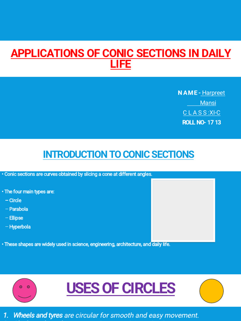 Applications of Conic Sections in Daily Life: Name | PDF