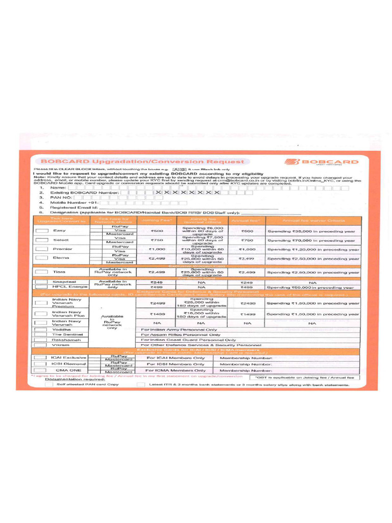 Upgrade Form | PDF