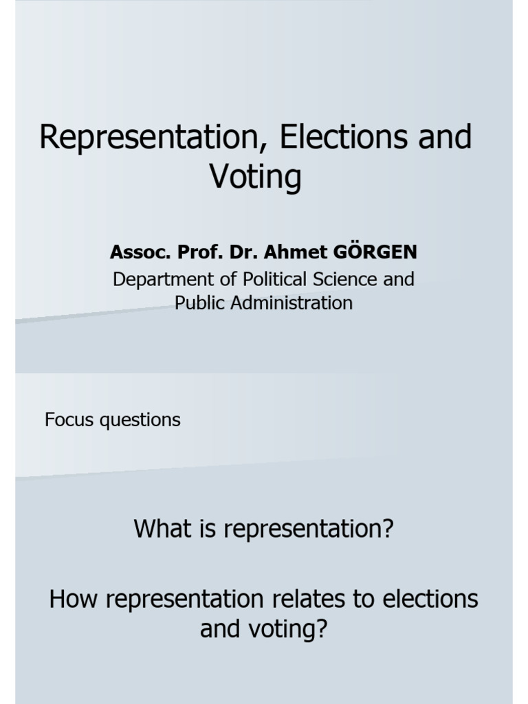 13 - Representation, Elections and Voting PDF | PDF | Elections ...